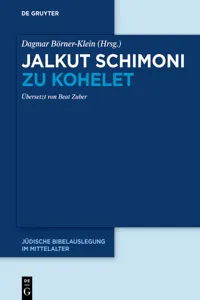 Jalkut Schimoni zu Kohelet_cover