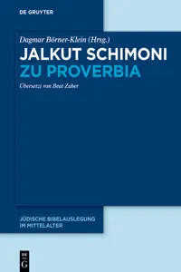 Jalkut Schimoni zu Proverbia_cover