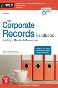 Corporate Records Handbook, The_cover