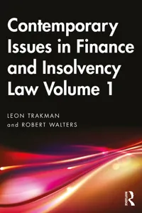Contemporary Issues in Finance and Insolvency Law Volume 1_cover
