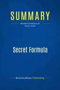 Summary: Secret Formula_cover