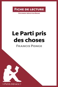 Le Parti pris des choses de Francis Ponge_cover