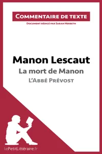 Manon Lescaut de l'Abbé Prévost - La mort de Manon_cover