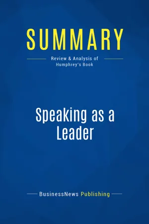 Summary: Speaking as a Leader