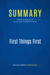 Summary: First Things First_cover