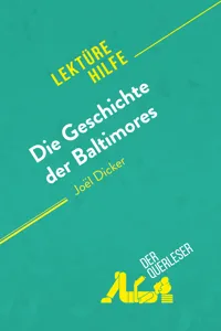 Die Geschichte der Baltimores von Joël Dicker_cover