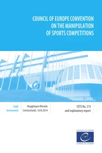 Council of Europe Convention on the manipulation of sports competitions_cover