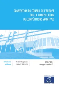 Convention du Conseil de l'Europe sur la manipulation de compétitions sportives_cover