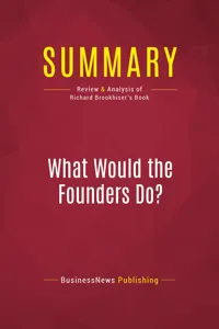 Summary: What Would the Founders Do?_cover