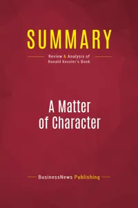 Summary: A Matter of Character_cover