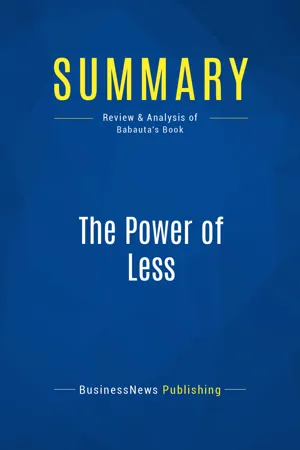 Summary: The Power of Less