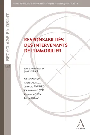 Responsabilités des intervenants de l'immobilier