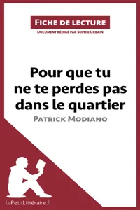 Pour que tu ne te perdes pas dans le quartier de Patrick Modiano_cover