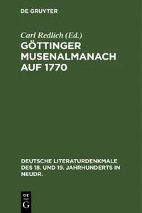 Göttinger Musenalmanach auf 1770_cover