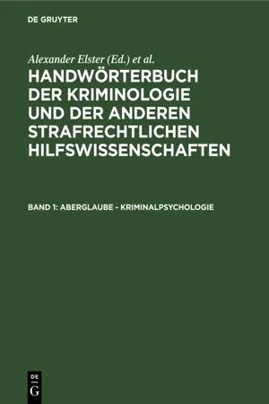 Aberglaube - Kriminalpsychologie