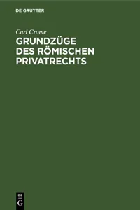 Grundzüge des römischen Privatrechts_cover