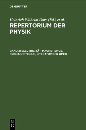 Electricität, Magnetismus, Erdmagnetismus, Literatur der Optik