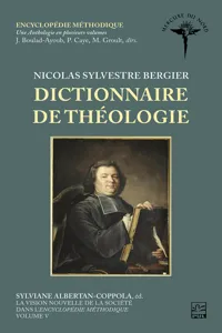 La vision nouvelle de la société dans l'Encyclopédie méthodique. Volume V. Dictionnaire de Théologie_cover