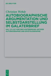 Autobiographische Argumentation und Selbstdarstellung im Galaterbrief_cover