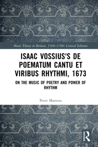 Isaac Vossius's De poematum cantu et viribus rhythmi, 1673_cover