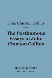 The Posthumous Essays of John Churton Collins_cover