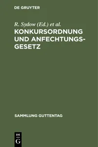 Konkursordnung und Anfechtungsgesetz_cover