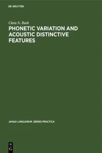 Phonetic Variation and Acoustic Distinctive Features_cover