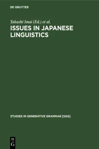 Issues in Japanese Linguistics_cover