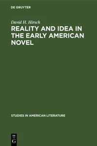 Reality and Idea in the Early American Novel_cover