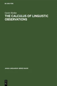 The Calculus of Linguistic Observations_cover