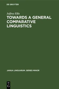 Towards a General Comparative Linguistics_cover