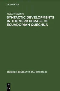 Syntactic Developments in the Verb Phrase of Ecuadorian Quechua_cover