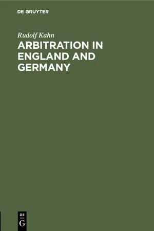 Arbitration in England and Germany