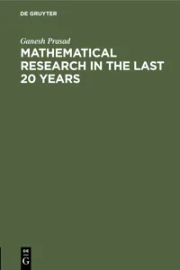 Mathematical Research in the last 20 years_cover