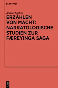 Erzählen von Macht: Narratologische Studien zur Færeyinga saga_cover