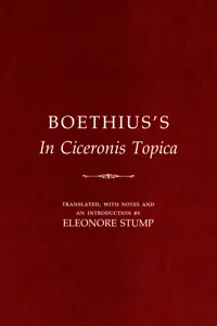 Boethius's "In Ciceronis Topica"_cover