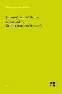 Metakritik zur Kritik der reinen Vernunft_cover