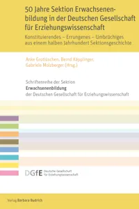 50 Jahre Sektion Erwachsenenbildung in der Deutschen Gesellschaft für Erziehungswissenschaft_cover