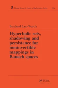 Hyperbolic Sets, Shadowing and Persistence for Noninvertible Mappings in Banach Spaces_cover