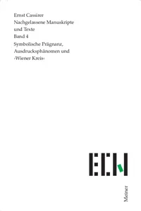 Symbolische Prägnanz, Ausdrucksphänomen und ›Wiener Kreis‹_cover