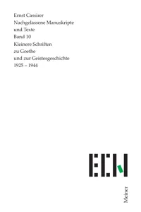Kleinere Schriften zu Goethe und zur Geistesgeschichte 1925–1944_cover