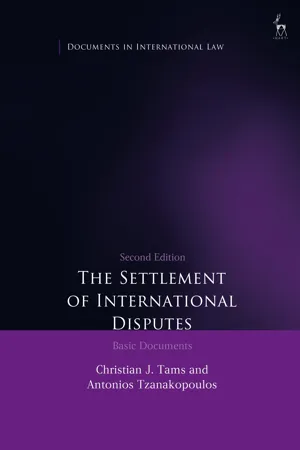 The Settlement of International Disputes