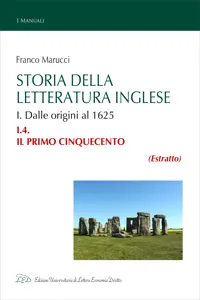 Storia della Letteratura Inglese. I.4. Il primo Cinquecento_cover