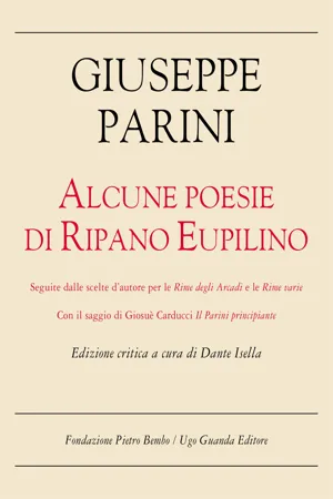 Alcune poesie di Ripano Eupilino. Edizione critica