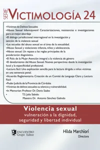 Violencia sexual. Vulnerabilidad a la dignidad , seguridad y libertad individual. Serie Victimología 24_cover