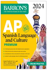 AP Spanish Language and Culture Premium, 2024: 5 Practice Tests + Comprehensive Review + Online Practice_cover