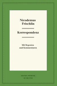 Nicodemus Frischlin: Korrespondenz_cover