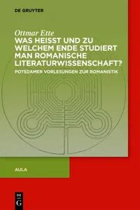 Was heisst und zu welchem Ende studiert man romanische Literaturwissenschaft?_cover