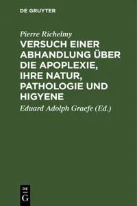 Versuch einer Abhandlung über die Apoplexie, ihre Natur, Pathologie und Higyene_cover