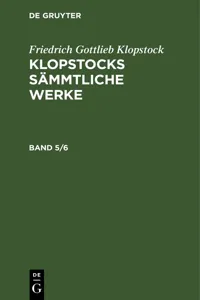 Friedrich Gottlieb Klopstock: Klopstocks sämmtliche Werke. Band 5/6_cover